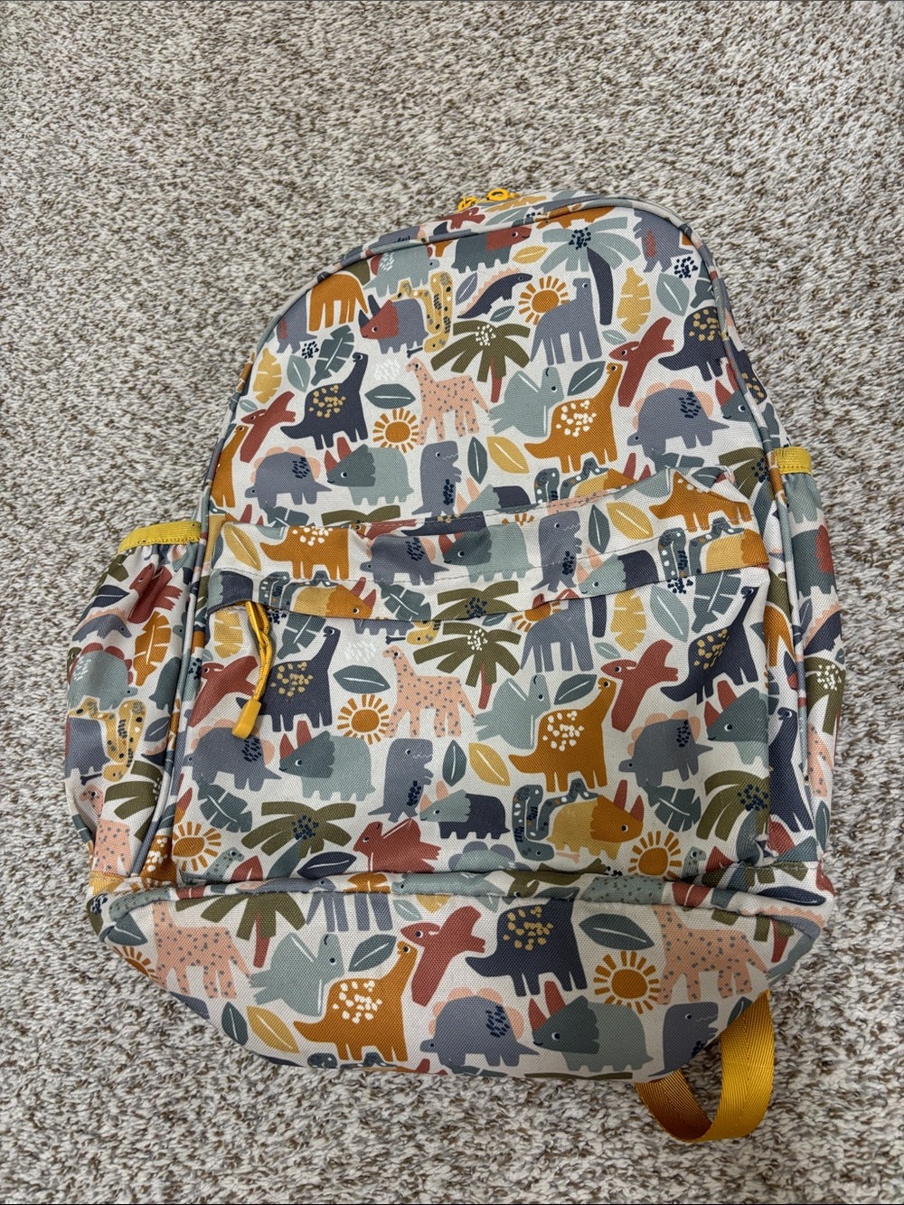 Crate& Barrel Dinosaur Friends Large Kids Backpack with Side Pockets